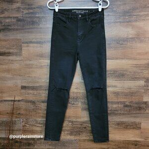 American Eagle Jeans 4 S Super Hi Rise Jegging Super Stretch X Black Wash Denim